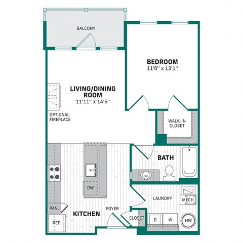 a floor plan of a bedroom apartment